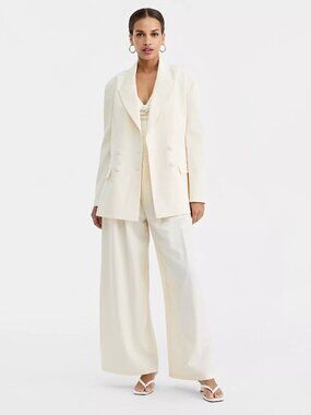 Blazer by BAR III eggnog double-breasted  notch collar with pockets NW$70T